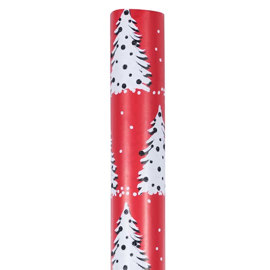 JAM Paper Painted Christmas Trees Gift Wrap